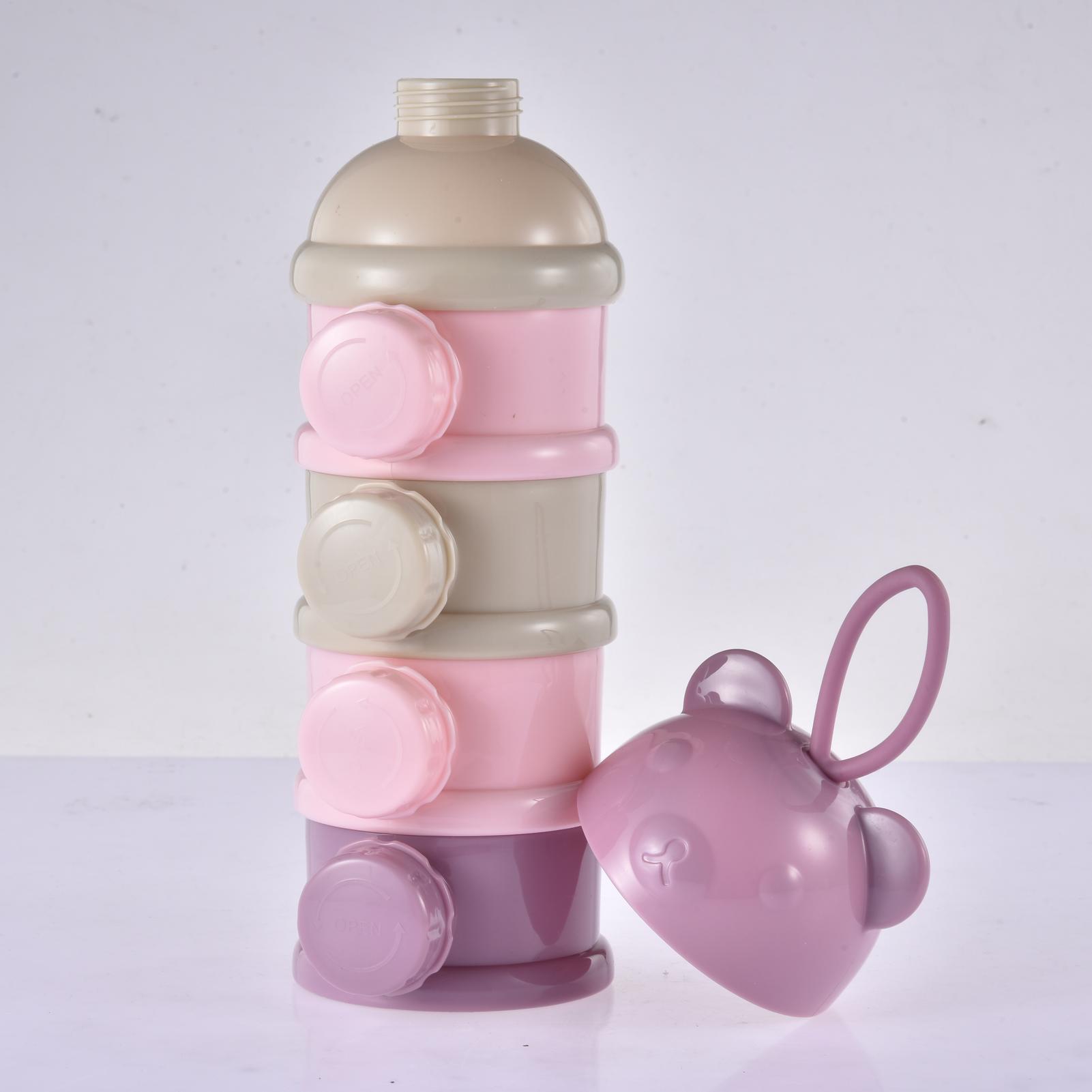Baby Food Dispenser - Formula Container 4 Grid Portable Milk