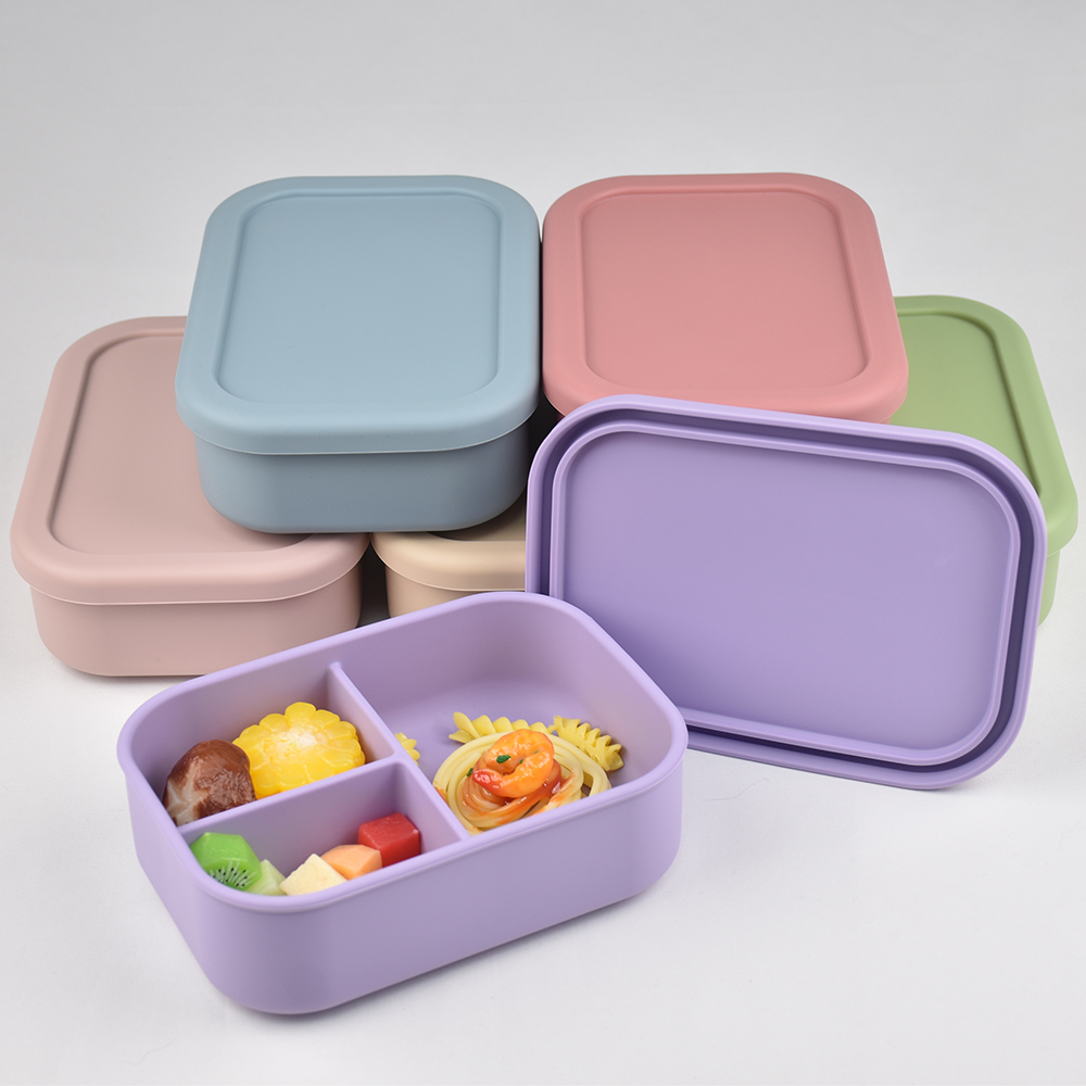 Baby Food Lunch - 3-Compartment Food Grade Silicone Bento Lunch
