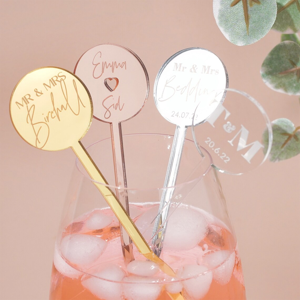 Baby Food Table - 100PCS Personalized Drinks Stir Custom Wedding