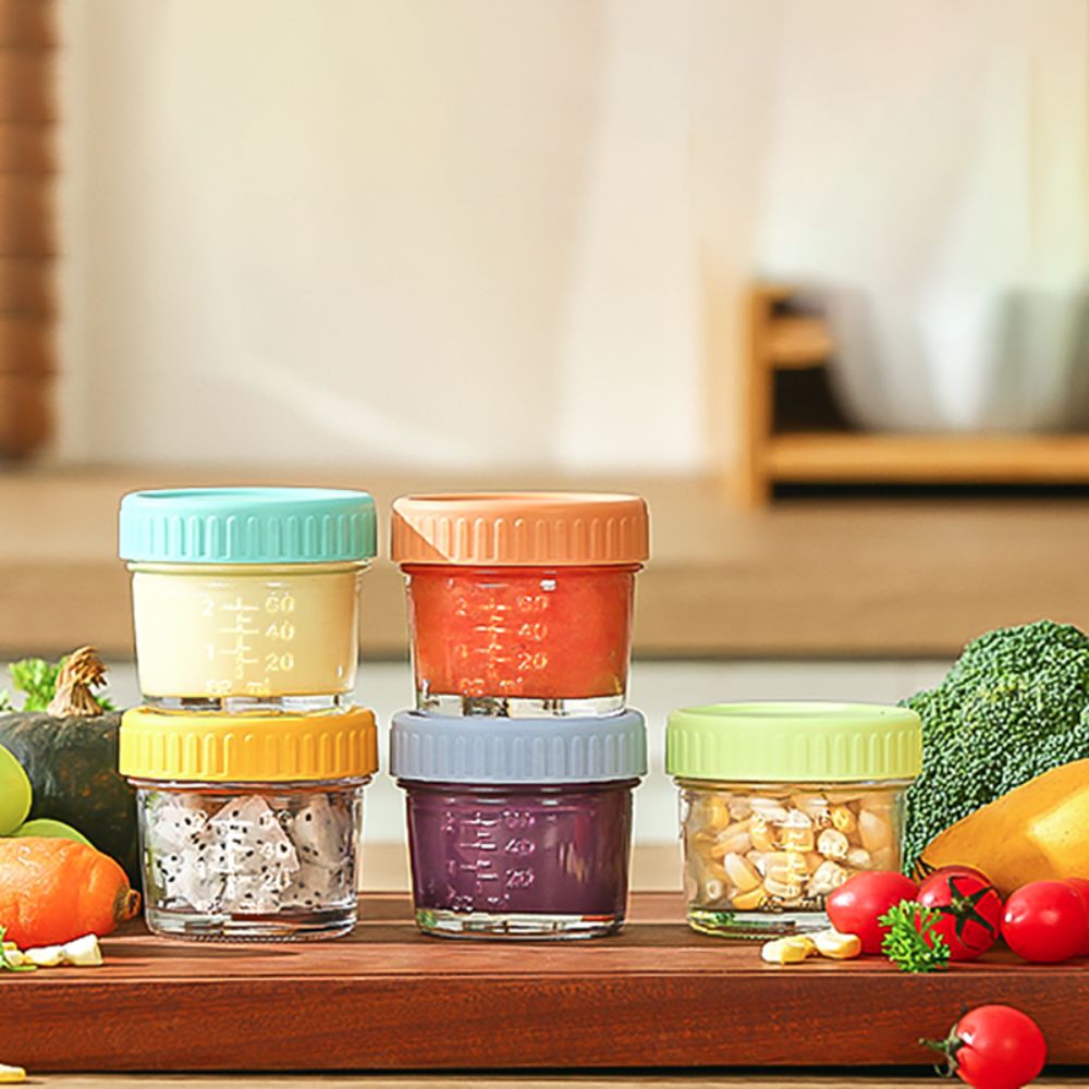 Baby Food Jars With Lids - 6pcs Mason Jar Glass Baby Food