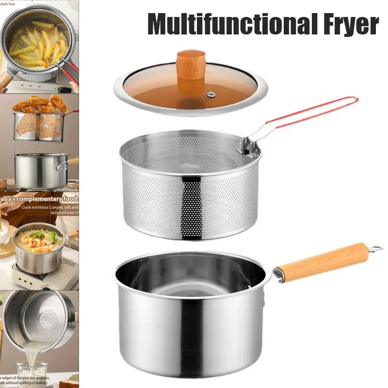 Baby Food Strainer - Deep Frying Pot With Strainer and