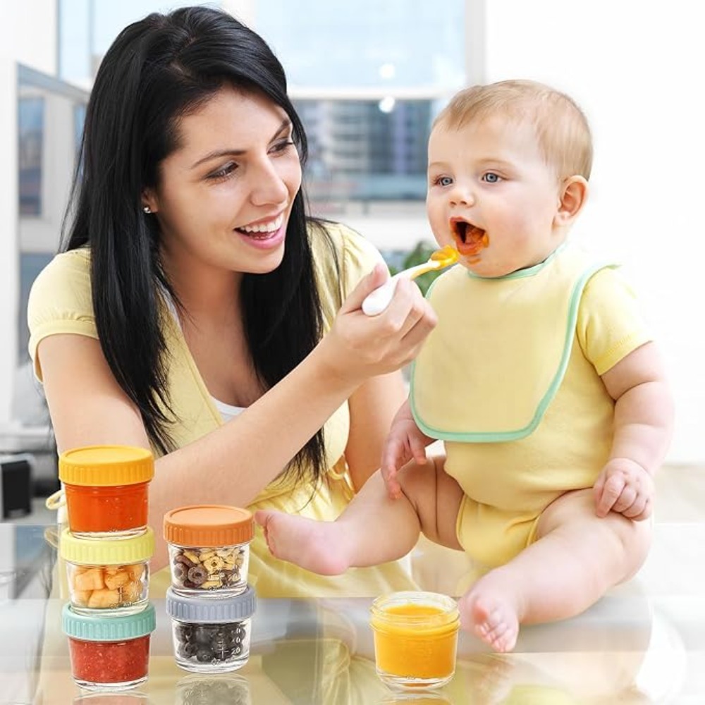 Baby Food Jars With Lids - 6pcs Glass Baby Food Jar Reusable