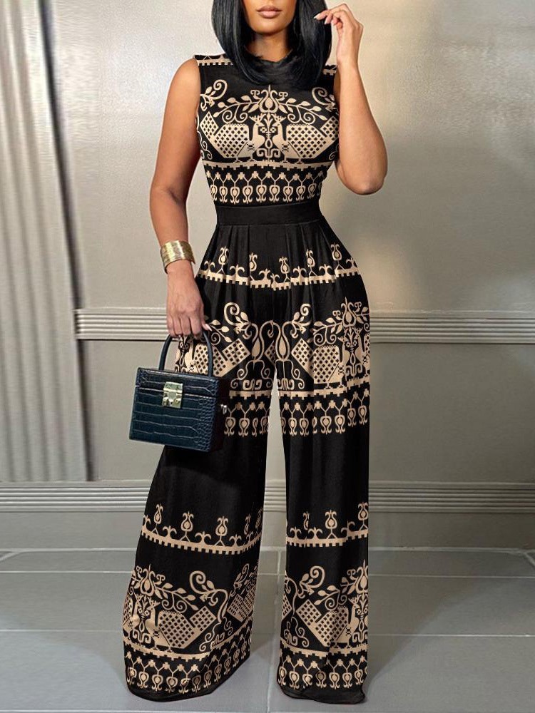Bib Long Sleeve - Elegant Women Wide Leg Long Juumpsuit