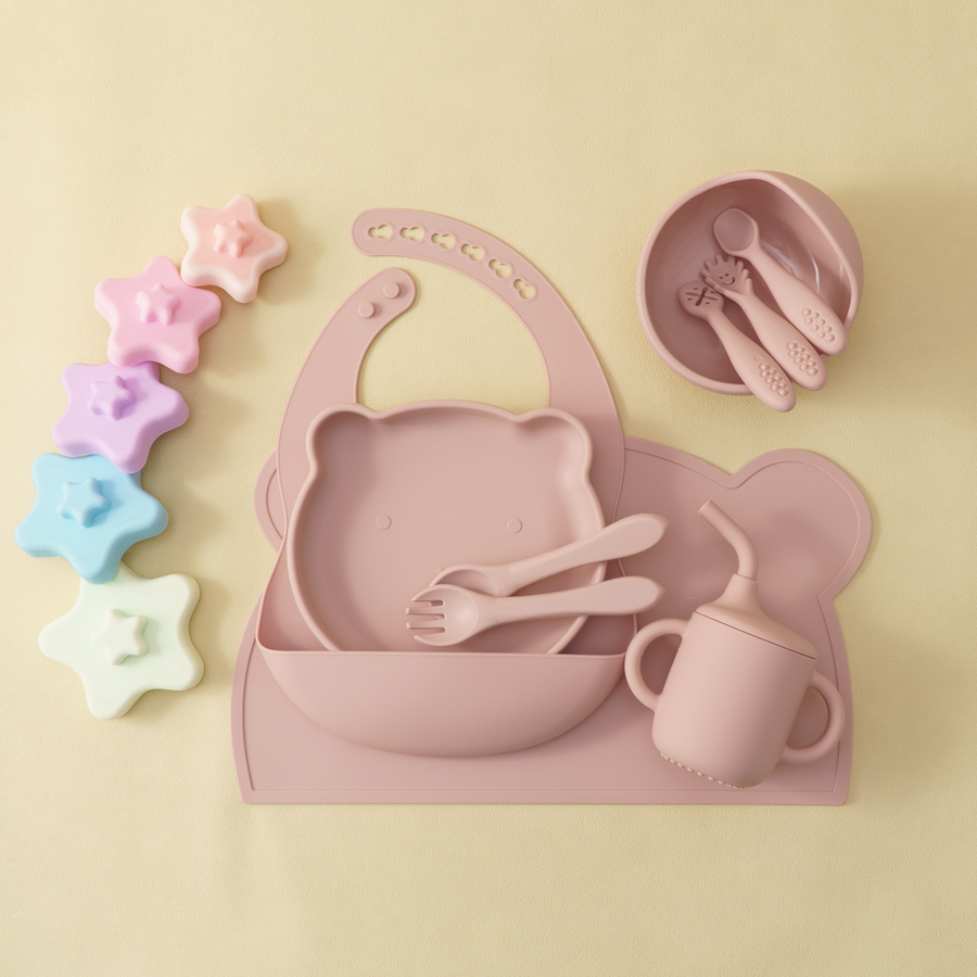 8PCS Silicone Baby Feeding Set - Baby Food Table 评论和价格