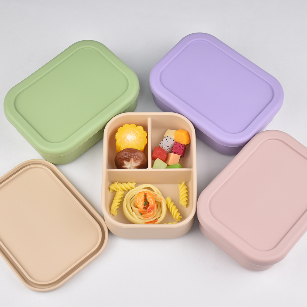 3-Compartment Food Grade Silic - Baby Food Lunch 评论和价格