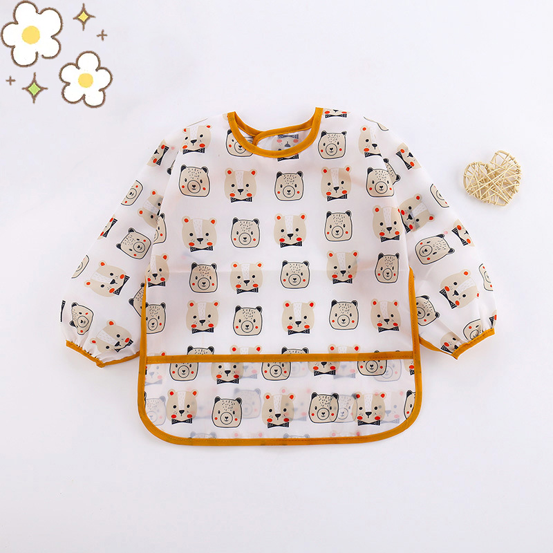 Baby Silicone Cartoon Bib 0-6  - Bib Long Sleeve 评论和价格