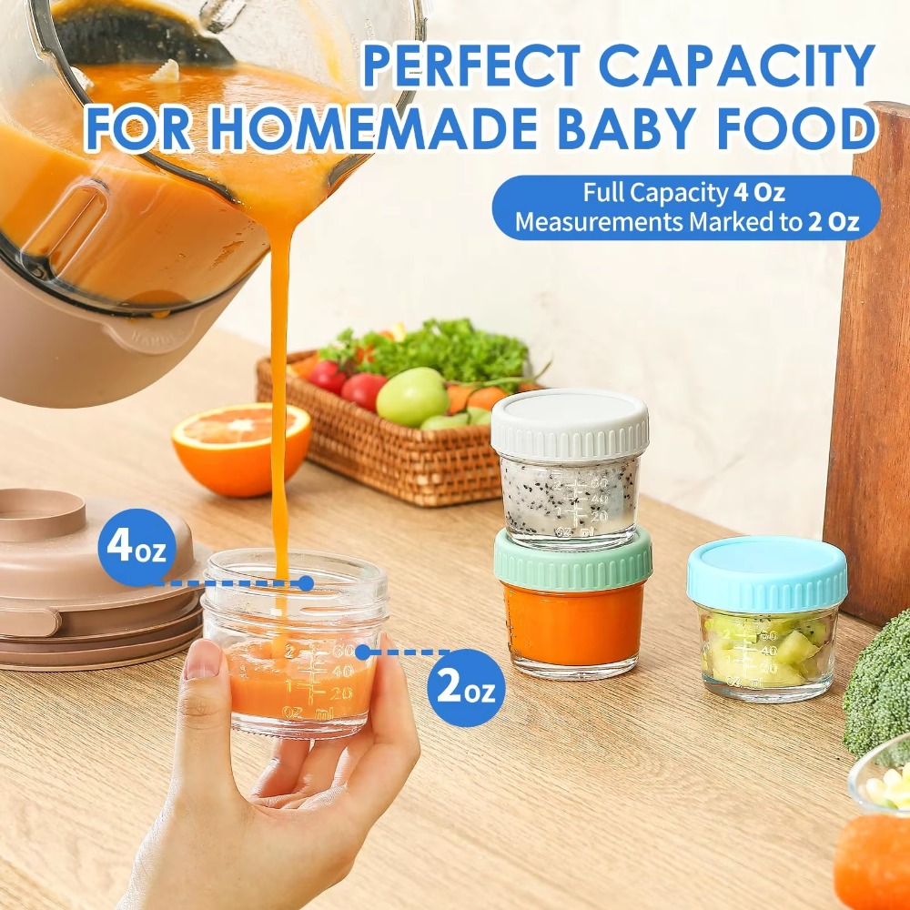 6pcs Mason Jar Glass Baby Food - Baby Food Jars With Lids 评论和价格