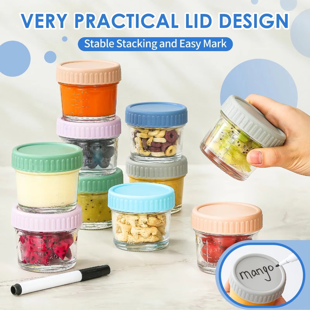 6pcs Mason Jar Glass Baby Food - Baby Food Jars With Lids 评论和价格