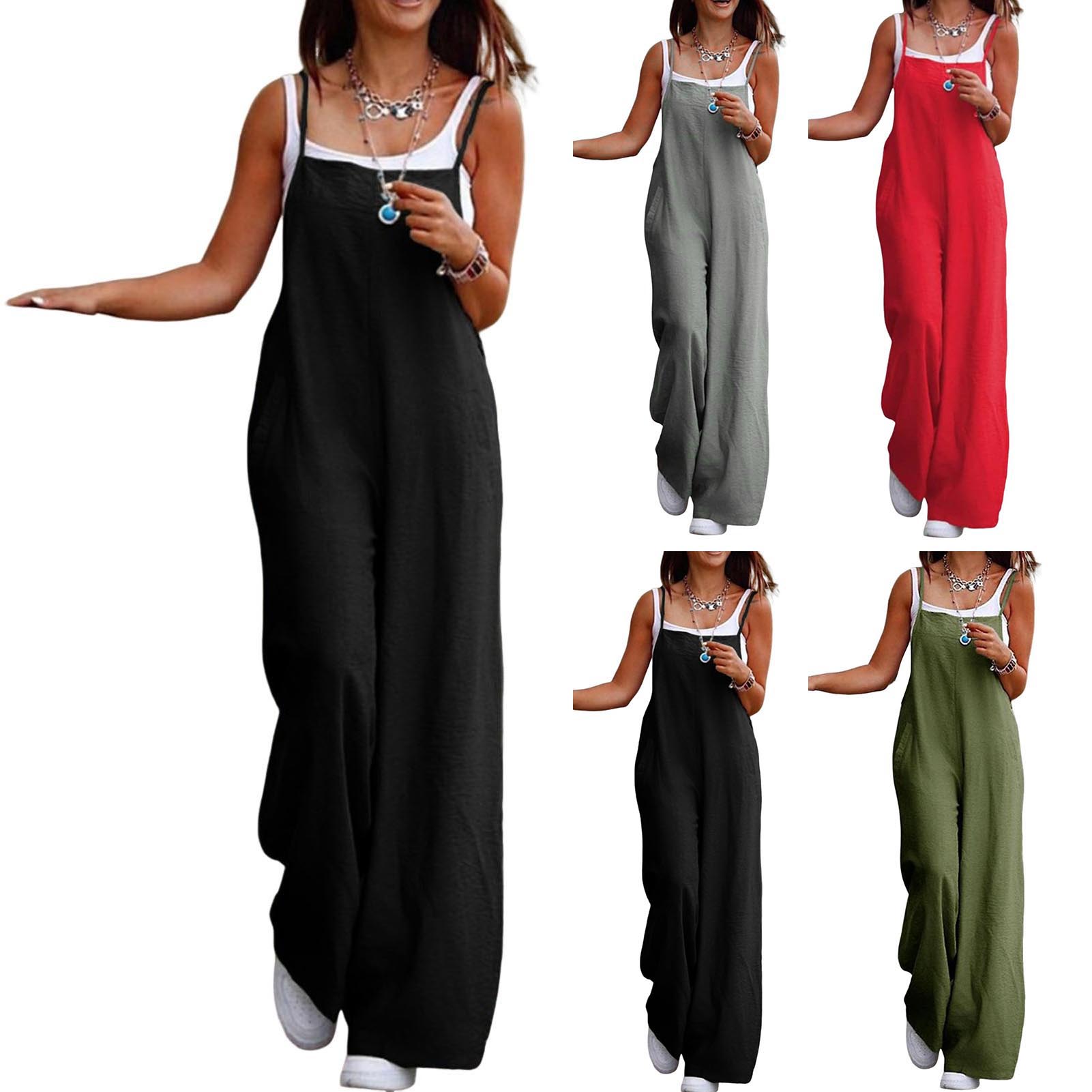 Casual Loose Jumpsuit Women Sp - Bib Long Sleeve 评论和价格