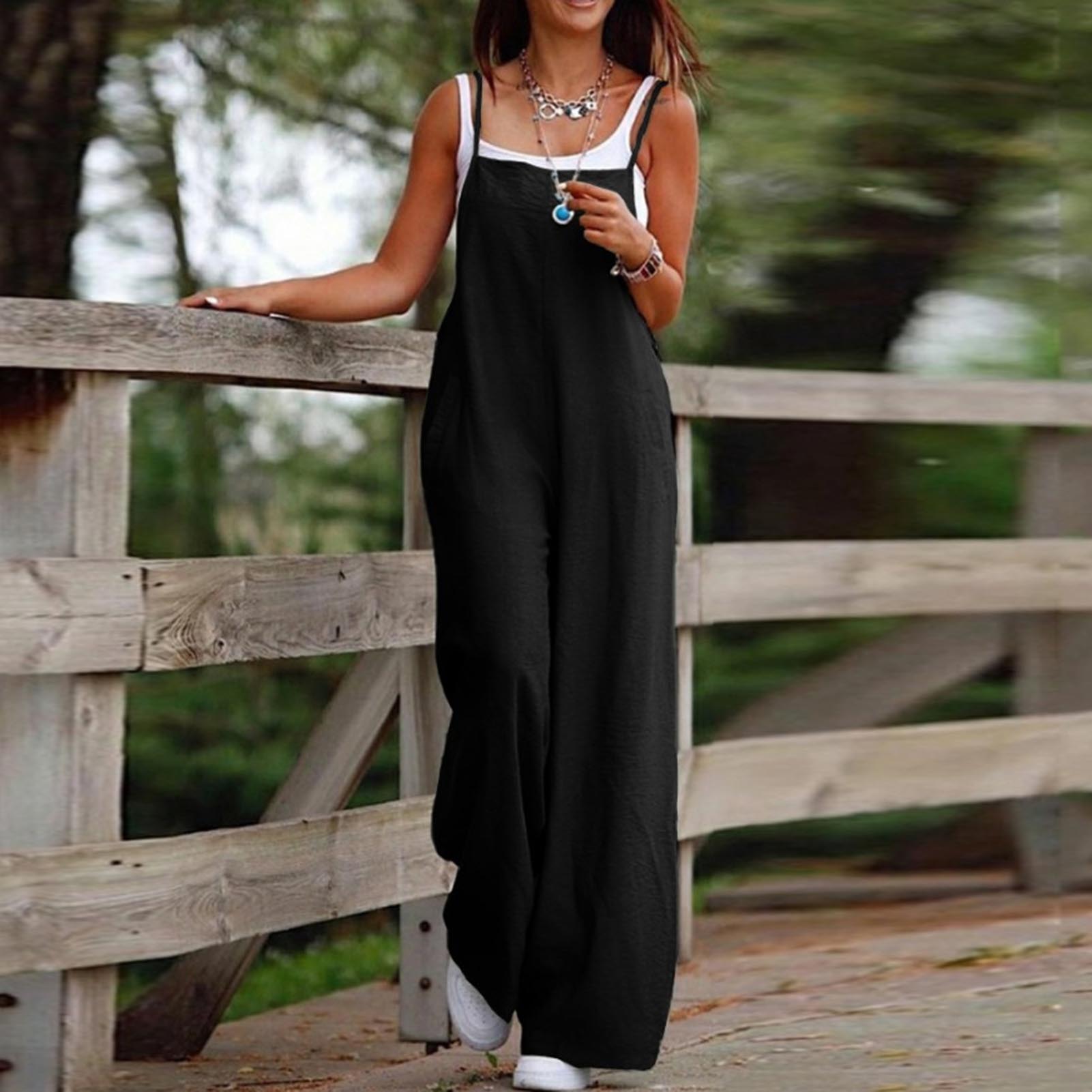 Casual Loose Jumpsuit Women Sp - Bib Long Sleeve 评论和价格