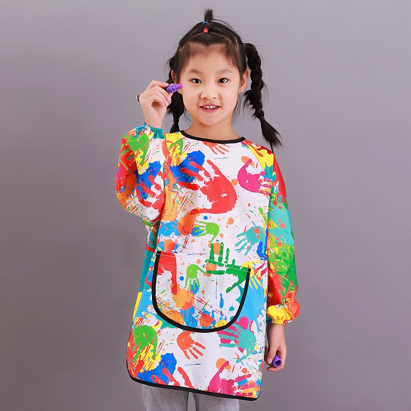Toddler Waterproof Art Smock w - Bib Long Sleeve 评论和价格