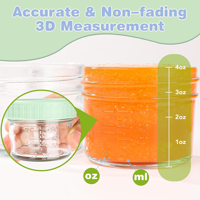 120ml 6Pcs Food Grade Glass Ba - Baby Food Yogurt 评论和价格
