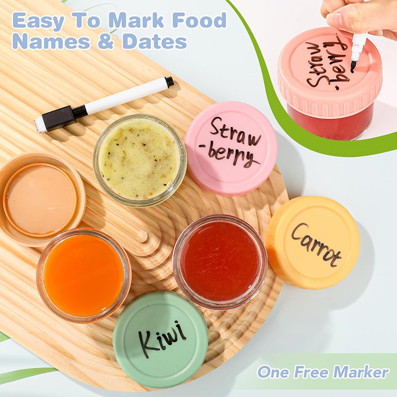 120ml 6Pcs Food Grade Glass Ba - Baby Food Yogurt 评论和价格