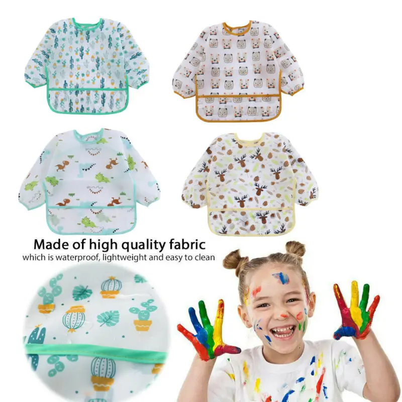 1Pcs Cute Baby Bibs Toddler Wa - Bib Long Sleeve 评论和价格