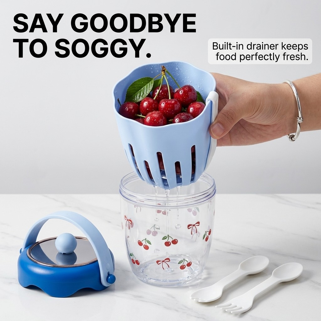 Portable Plastic Salad Oat Con - Baby Food Yogurt 评论和价格