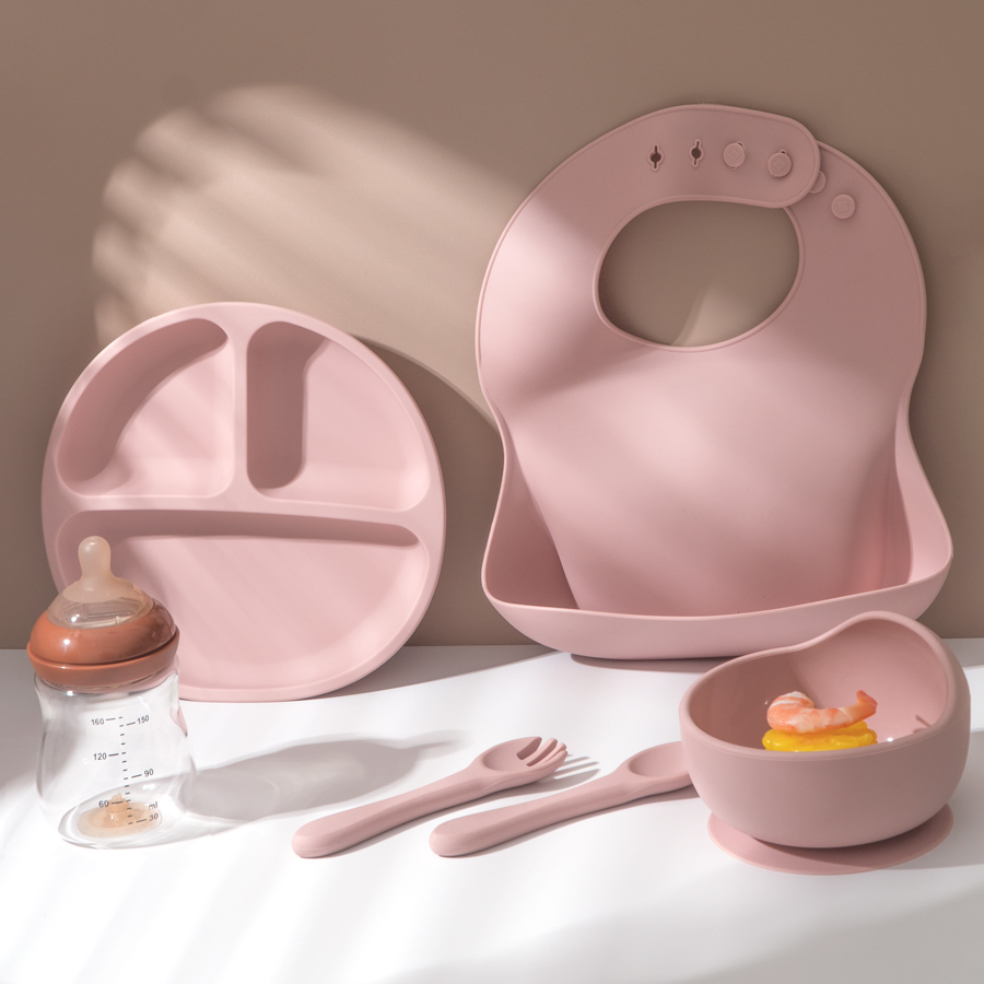 5Pcs Baby Silicone Feeding Set - Baby Food Table 评论和价格