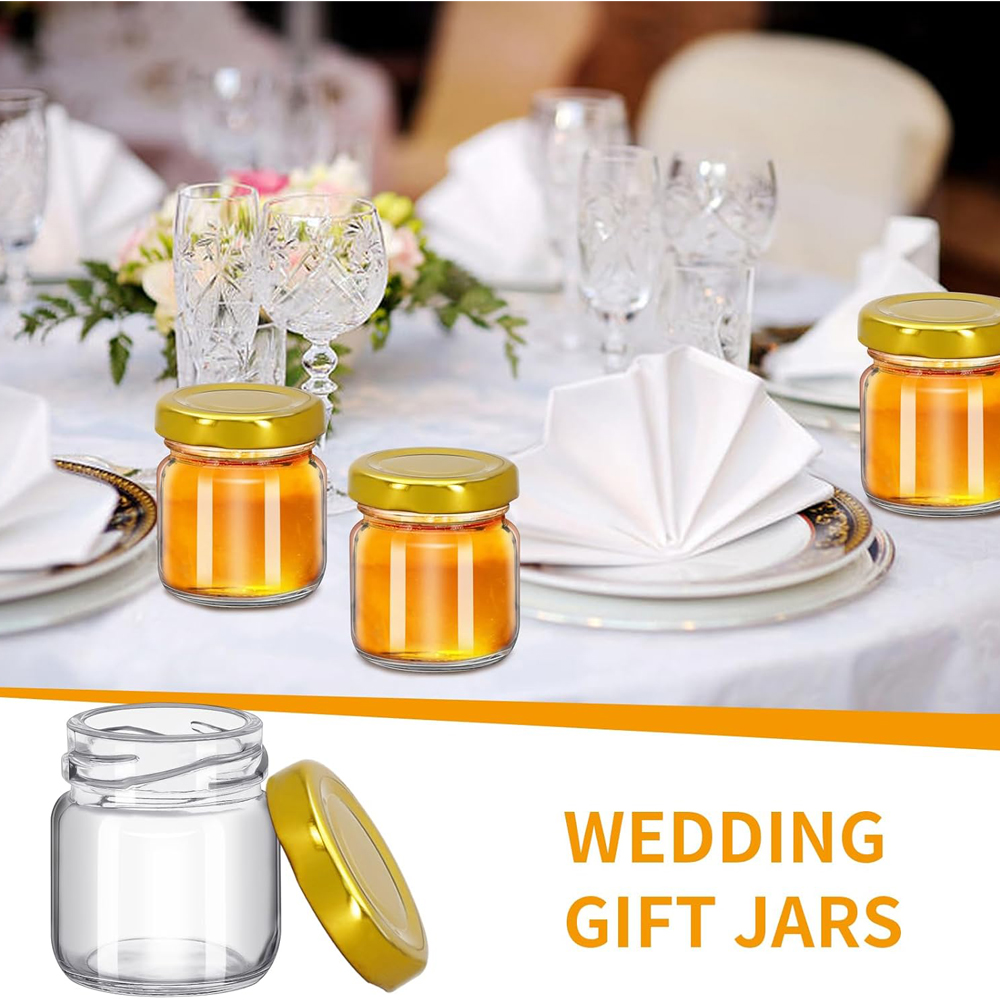 1.5 oz Round Mini Clear Honey  - Baby Food Jars With Lids 评论和价格