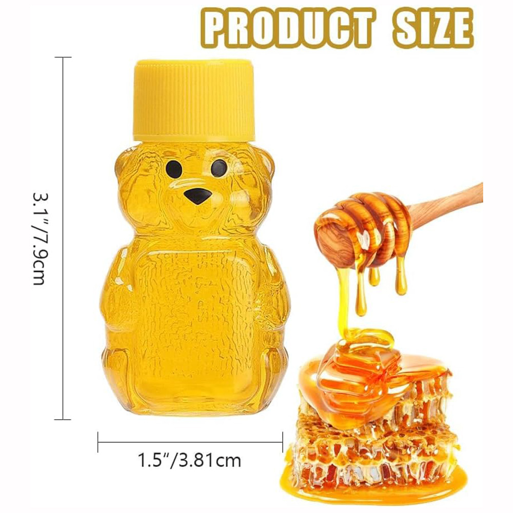 24 PCS 2 oz Plastic Honey Bear - Baby Food Jars With Lids 评论和价格