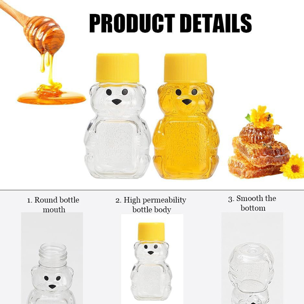 24 PCS 2 oz Plastic Honey Bear - Baby Food Jars With Lids 评论和价格