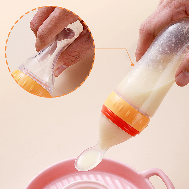 Squeezing Feeding Bottle Silic - Baby Food Lunch 评论和价格