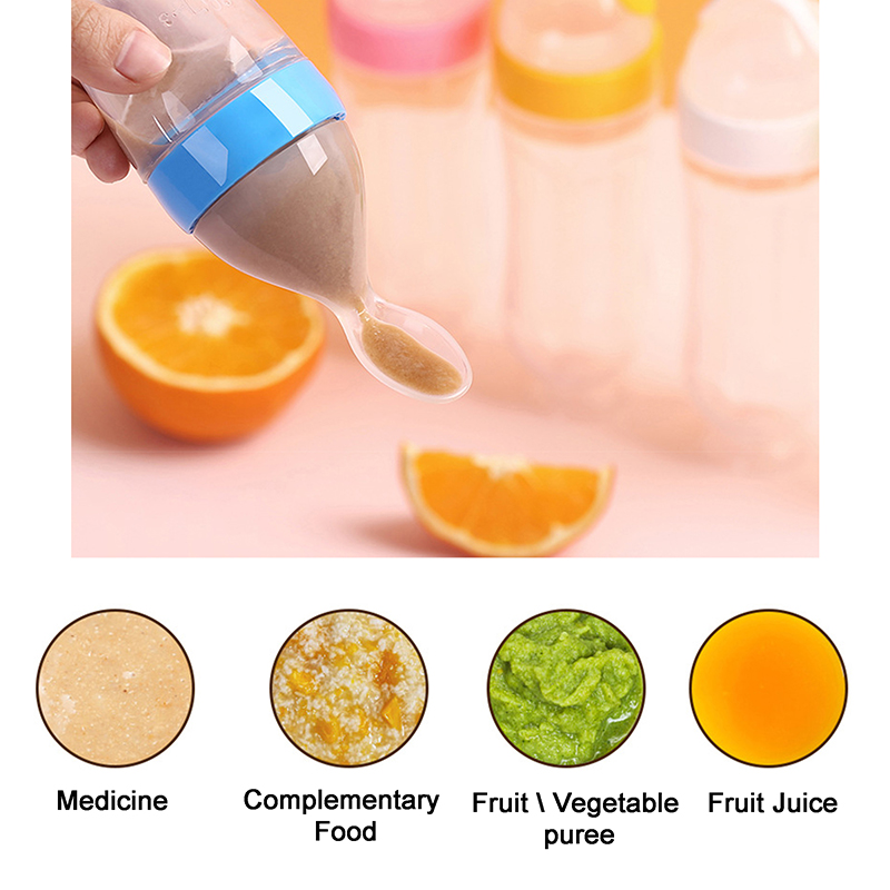 Squeezing Feeding Bottle Silic - Baby Food Lunch 评论和价格