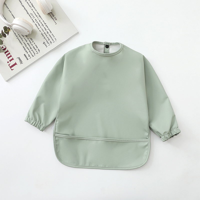 Baby Bibs Burp Cloth Solid Col - Bib Long Sleeve 评论和价格