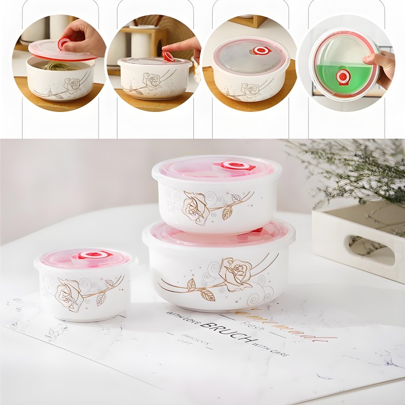 Three-piece set, fine bone chi - Baby Food Lunch 评论和价格