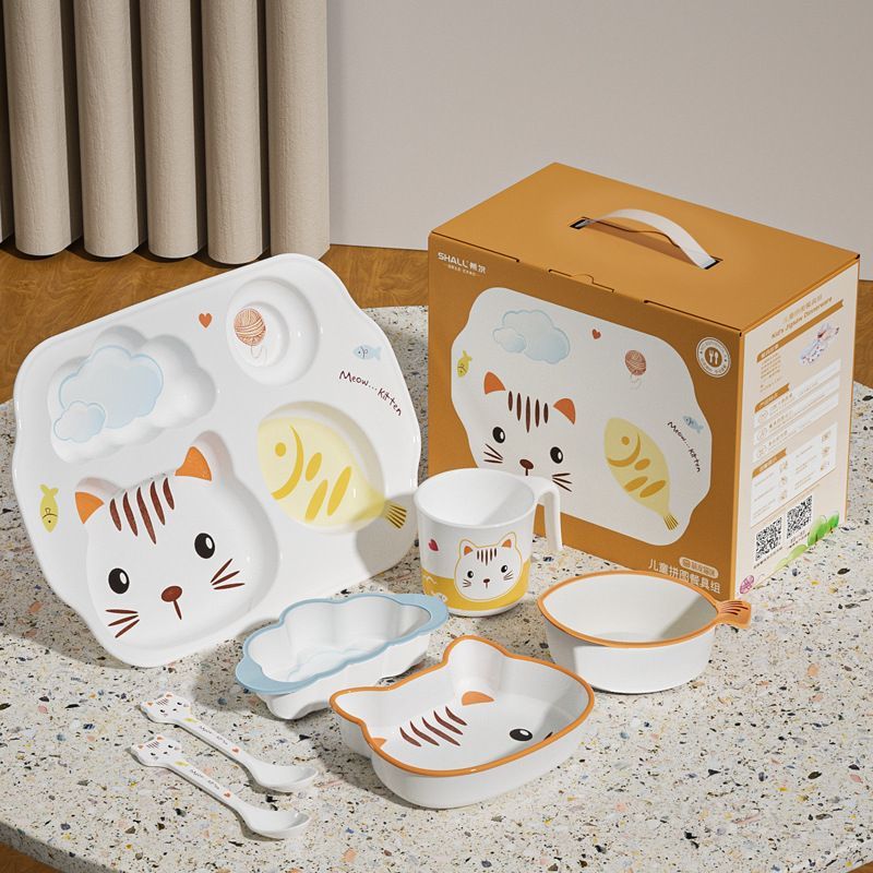 Cartoon Kitten Children's Tabl - Baby Food Kitten 评论和价格