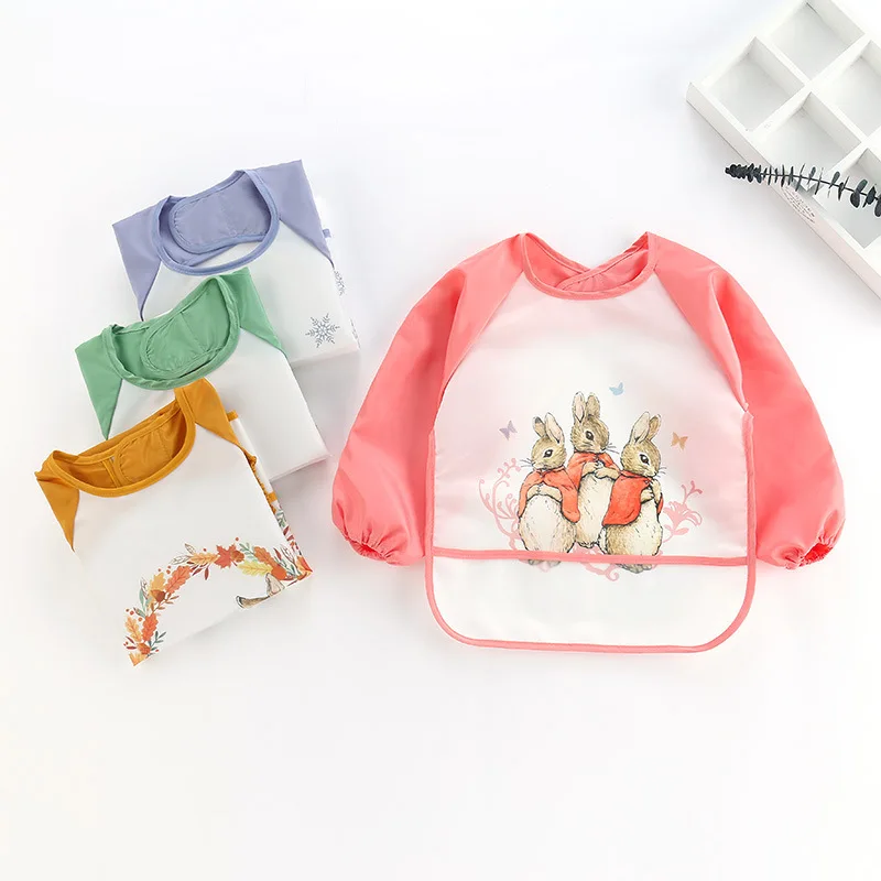 Baby's Soft Waterproof Bib Kid - Bib Long Sleeve 评论和价格