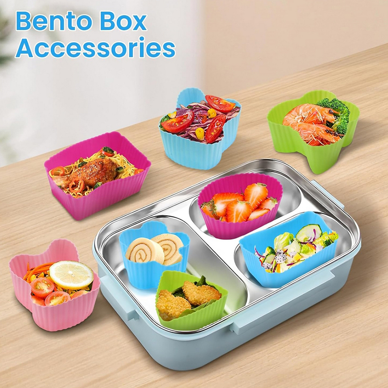 8PCS Silicone Lunch Box Divide - Baby Food Container 评论和价格