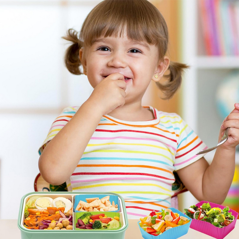 8PCS Silicone Lunch Box Divide - Baby Food Container 评论和价格