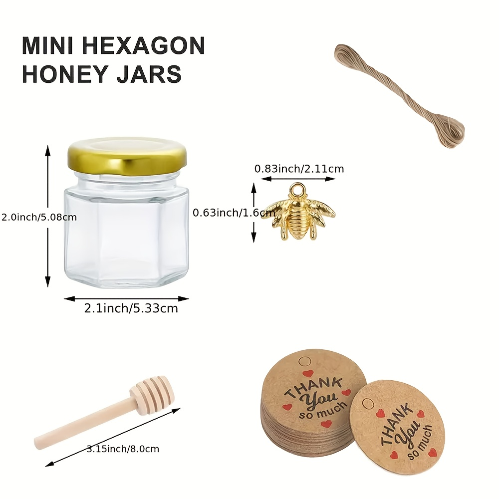 1.5oz, Hexagonal Mini Glass Ho - Baby Food Jars With Lids 评论和价格