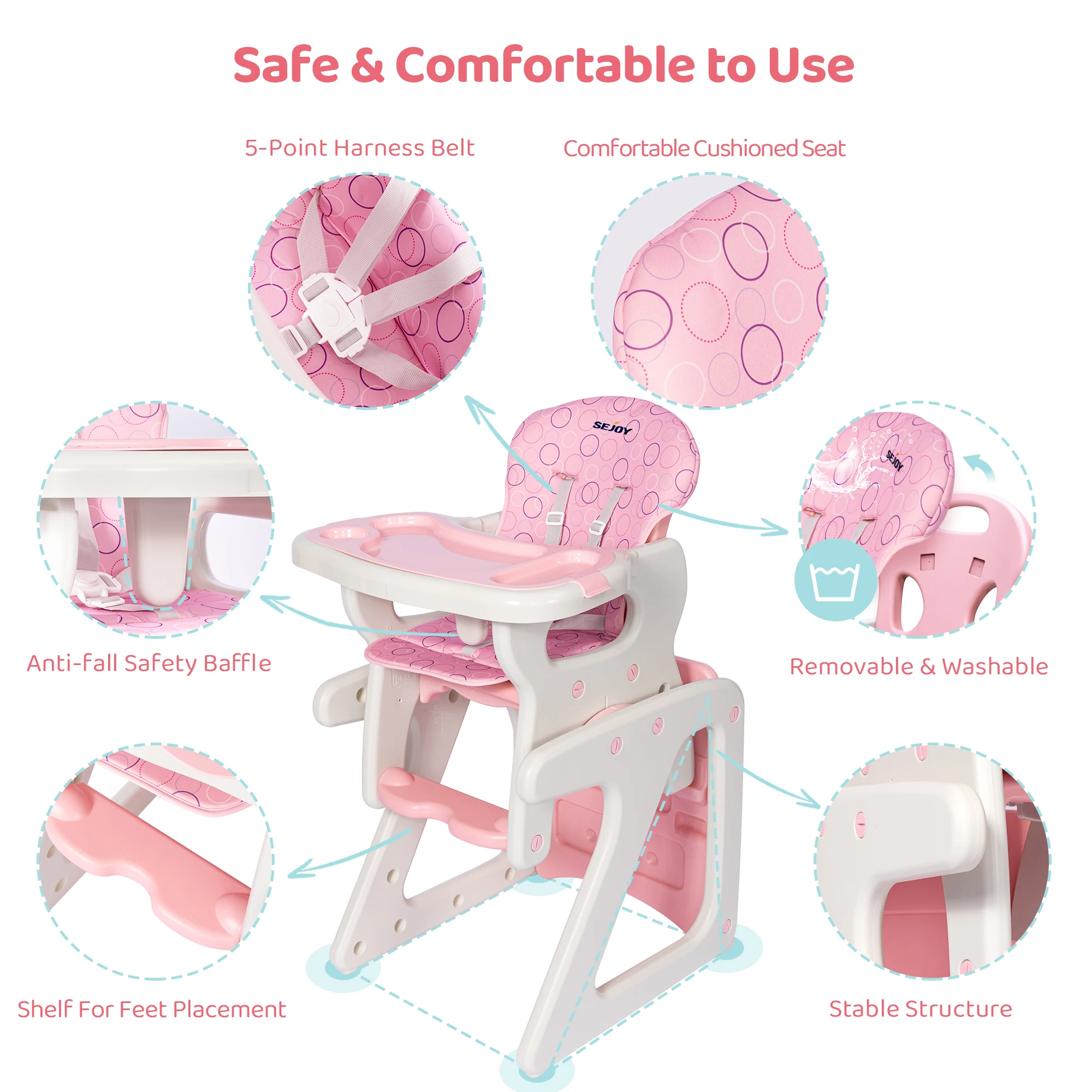 Baby Growth Chair - Convertibl - Baby Food Table 评论和价格